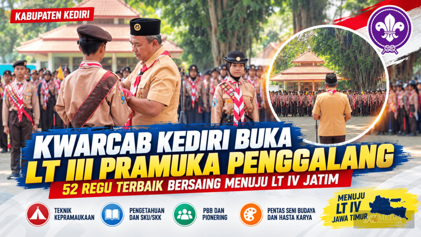 Kwarcab Kediri Buka LT III Pramuka Penggalang, 52 Regu Terbaik Bersaing Menuju LT IV Jatim