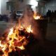 obaran api yang membakar kertas suara yang rusak dan sisa di gudang KPU KPU Tulungagung Bakar Ribuan Surat Suara Pemilu 2024