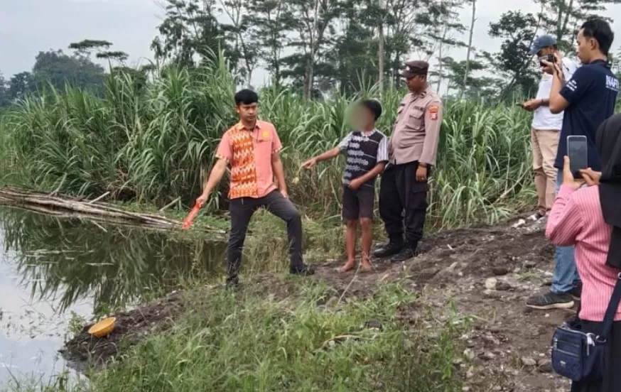 TKP bocah tenggelam 1 1420409391 Pamit Mancing, Bocah 13 Tahun Tewas Tenggelam
