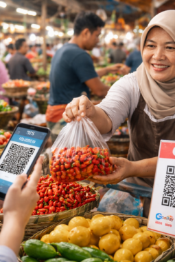 Dari Tunai ke Nontunai: Pedagang  Pasar di Tulungagung Mulai  Andalkan QRIS