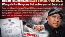 Surat resmi Bupati tertanggal 16 April 2026 menjawab serangkaian somasi administratif soal perubahan postur pendapatan dan belanja dalam Penjabaran APBD TA 2025. Namun warga penggugat menilai jawaban itu masih jauh dari tuntas.