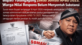Surat resmi Bupati tertanggal 16 April 2026 menjawab serangkaian somasi administratif soal perubahan postur pendapatan dan belanja dalam Penjabaran APBD TA 2025. Namun warga penggugat menilai jawaban itu masih jauh dari tuntas.
