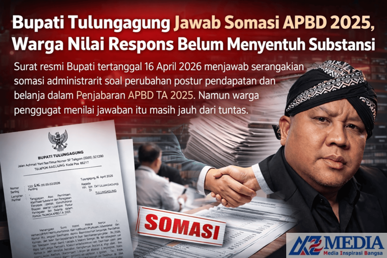 Surat resmi Bupati tertanggal 16 April 2026 menjawab serangkaian somasi administratif soal perubahan postur pendapatan dan belanja dalam Penjabaran APBD TA 2025. Namun warga penggugat menilai jawaban itu masih jauh dari tuntas.